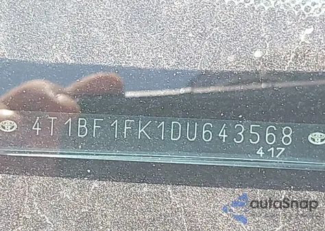 2013 Toyota Camry Se z USA, uszkodzony, nr VIN 4T1BF1FK1DU643568